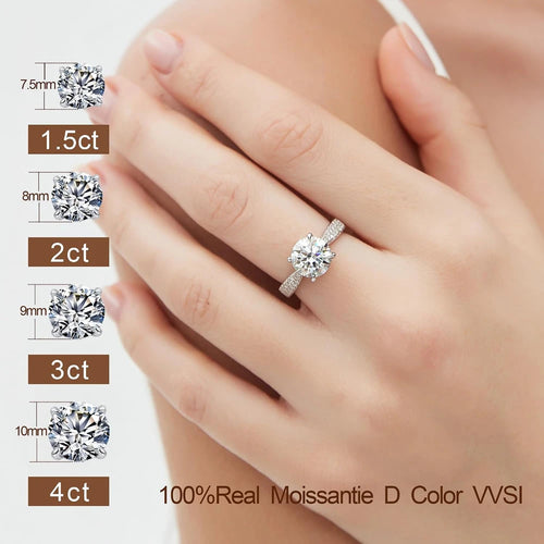 Elio Passero Sterling Silver Moissanite Engagement Ring