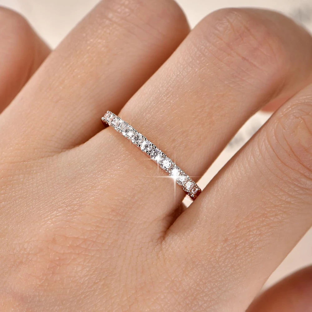 Moissanite Gold Eternity Ring