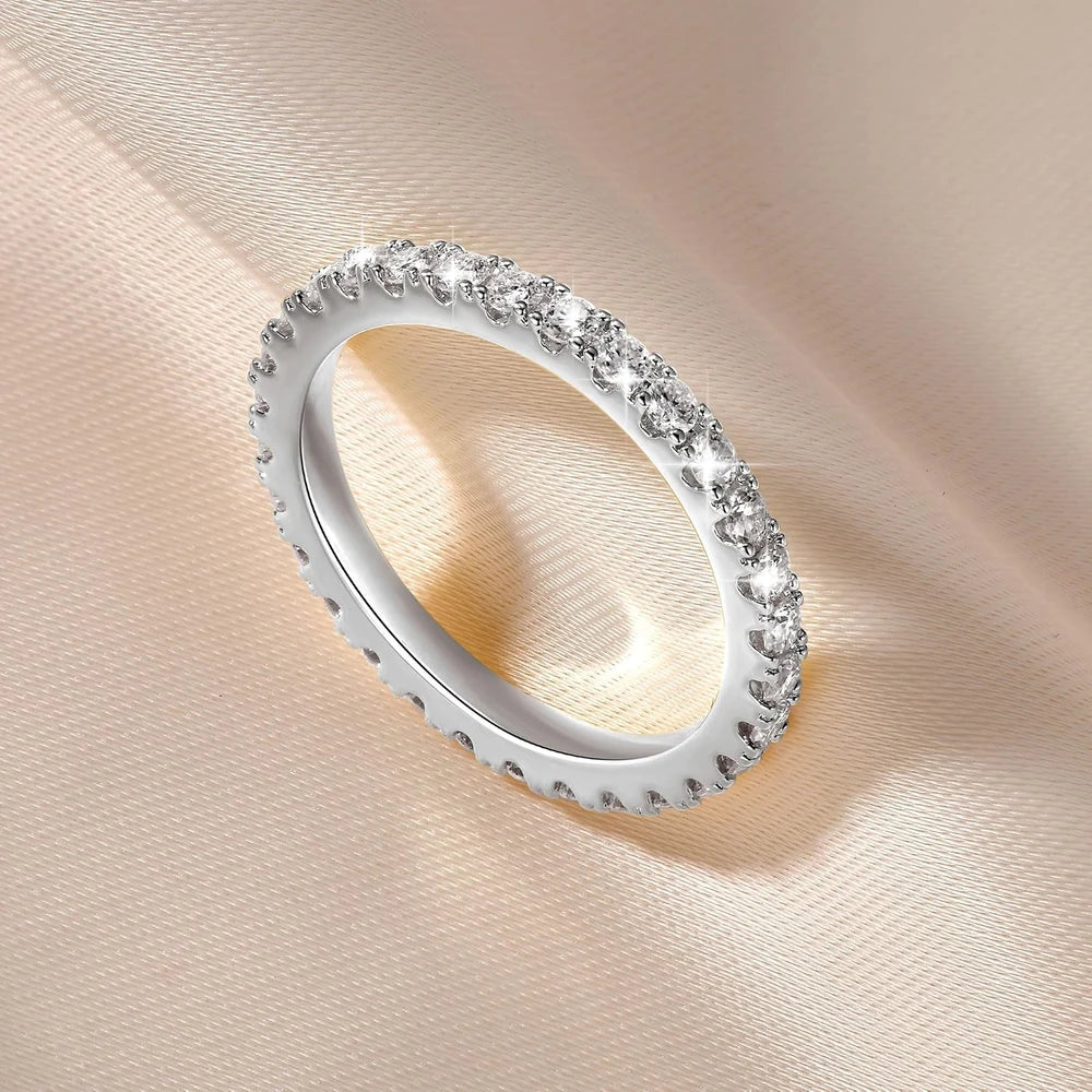 Moissanite Gold Eternity Ring