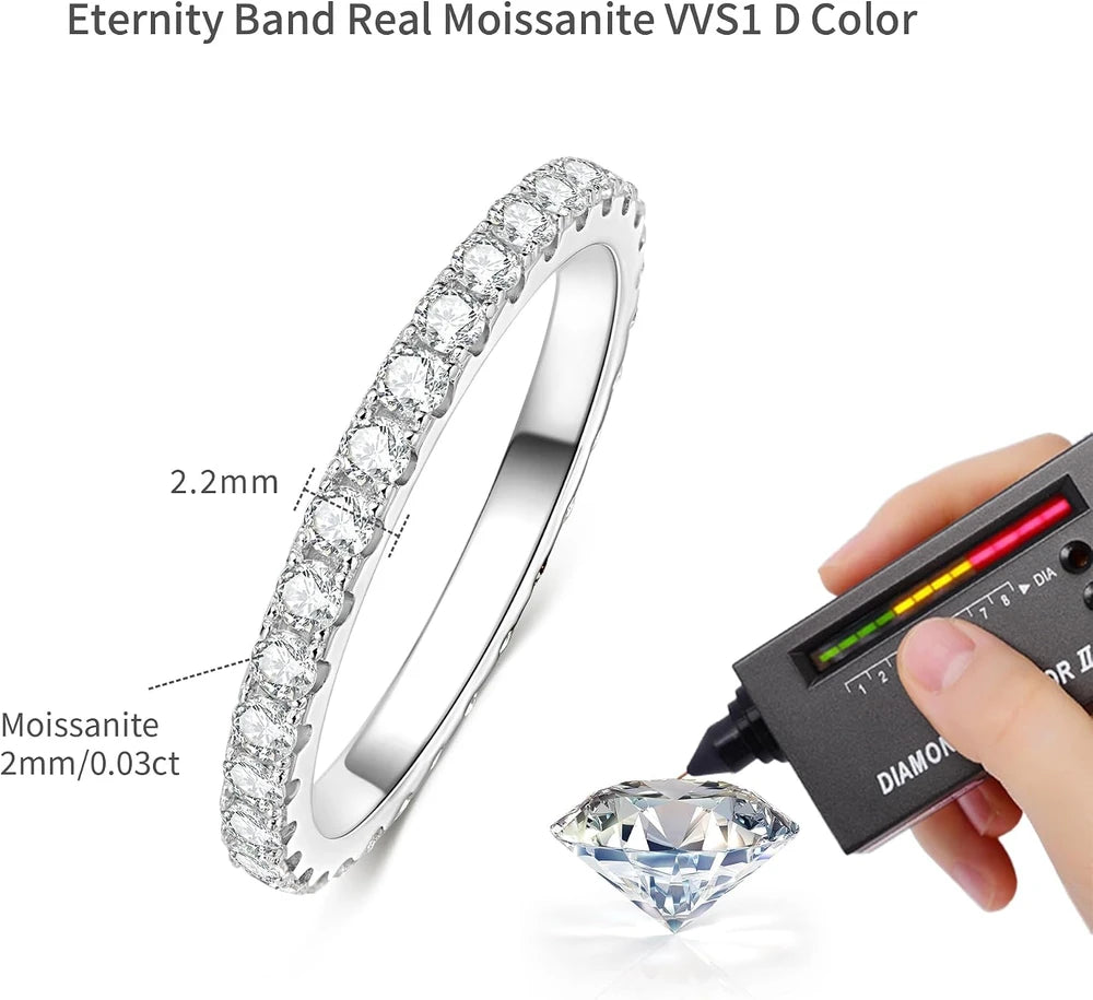Moissanite Gold Eternity Ring
