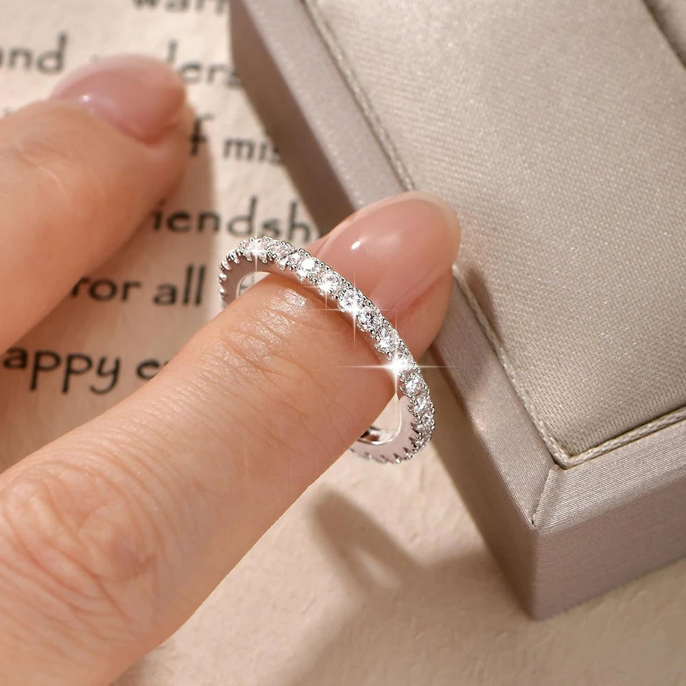 Moissanite Gold Eternity Ring