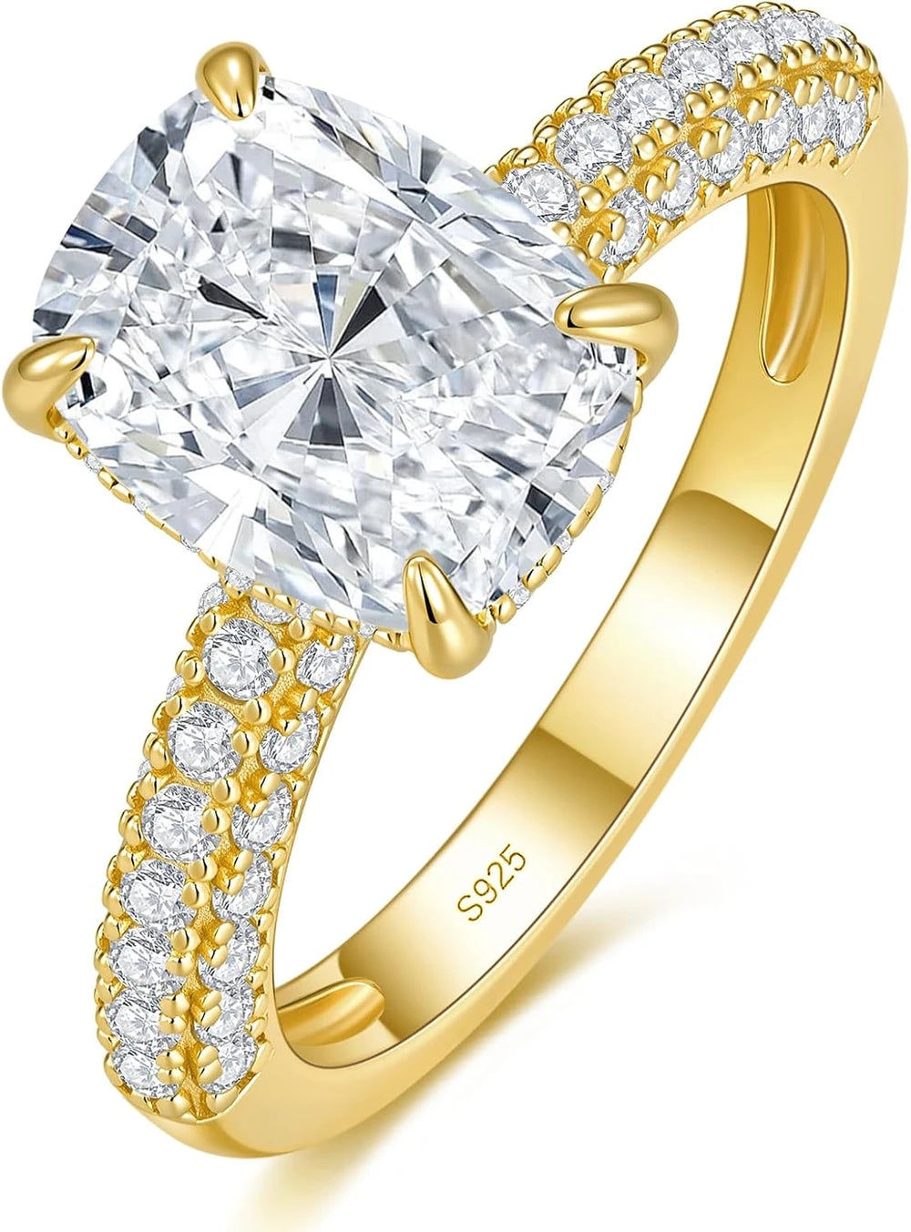 Cushion Cut Moissanite Engagement Ring