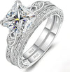 Princess Cut Moissanite Wedding Ring Set