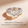 Princess Cut Moissanite Wedding Ring Set