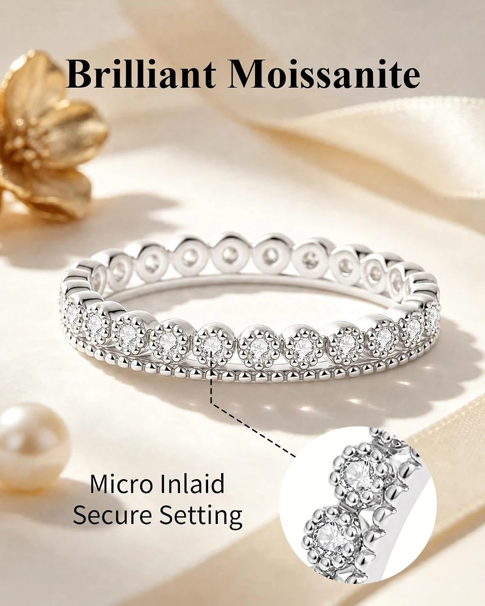 Moissanite Eternity Wedding Band