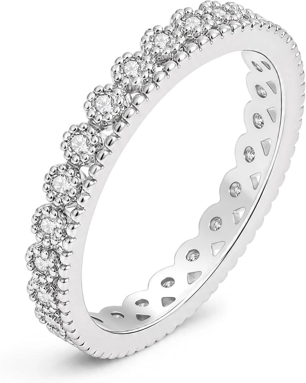Moissanite Eternity Wedding Band