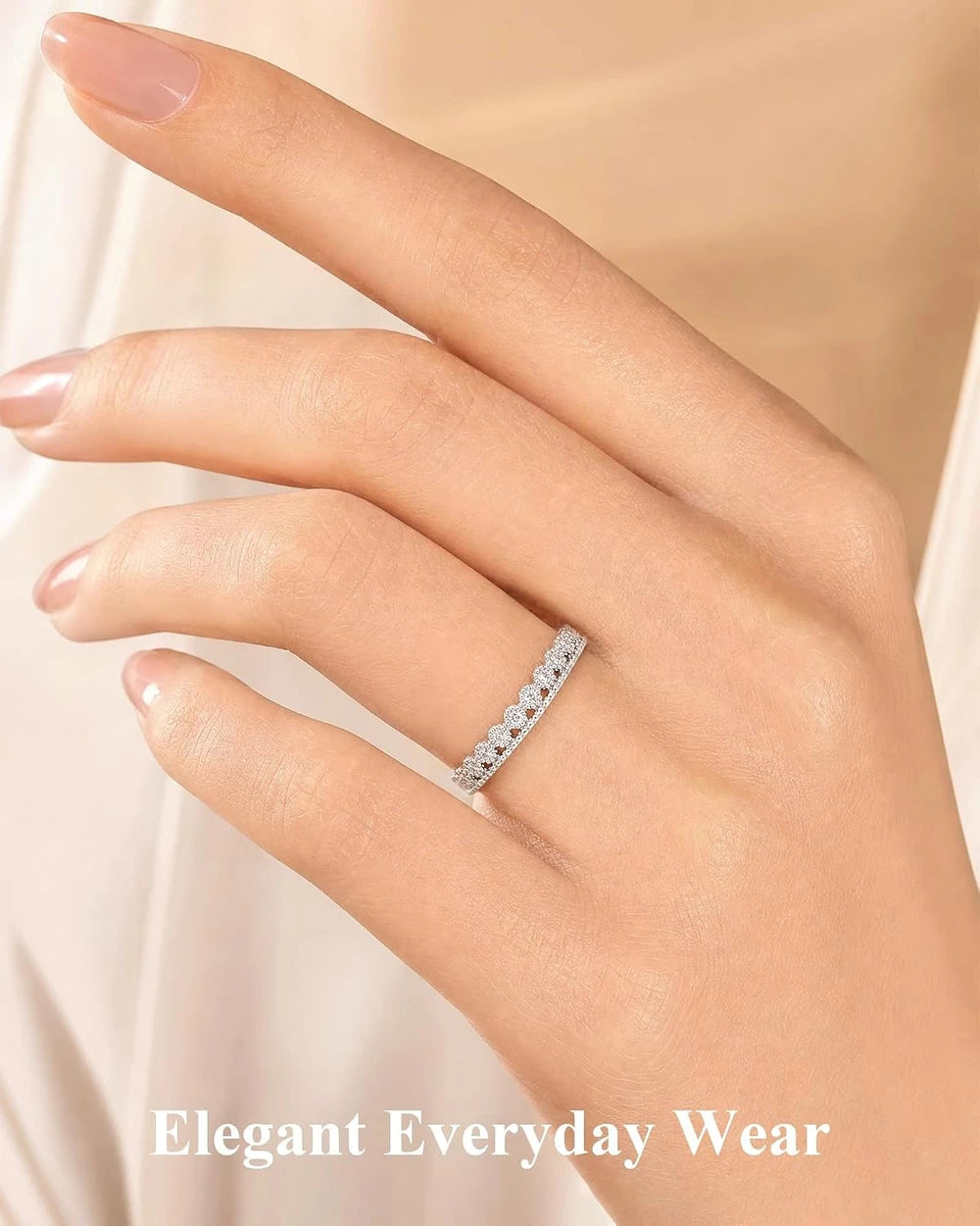 Moissanite Eternity Wedding Band
