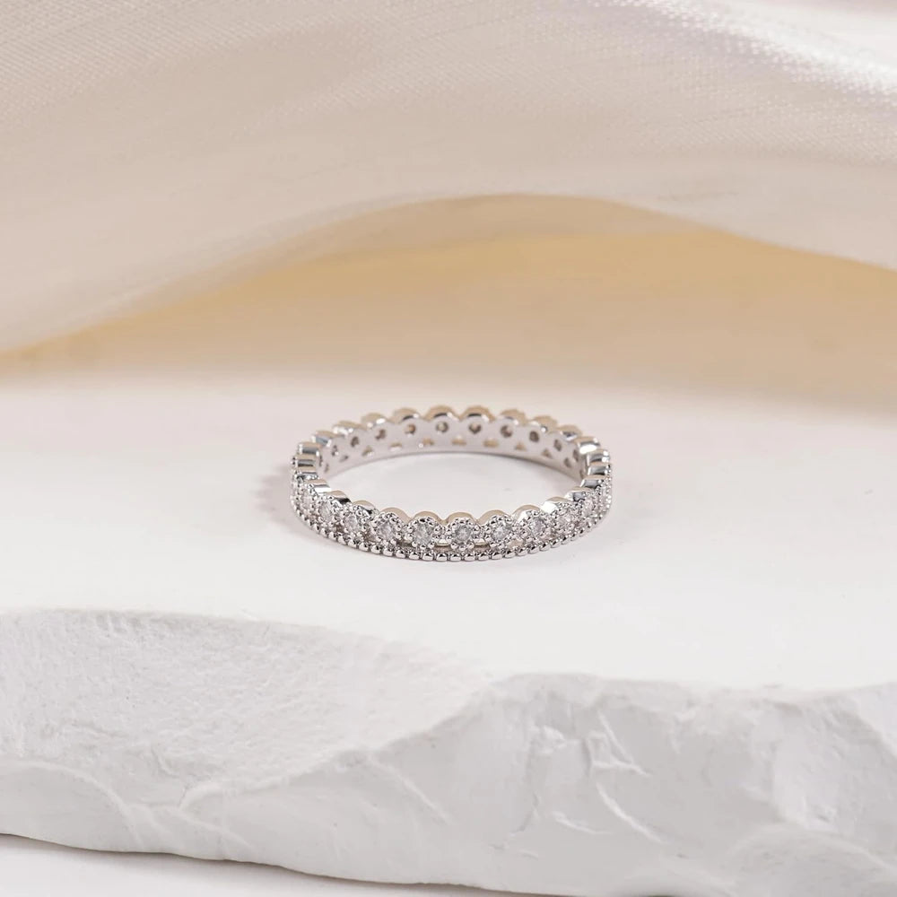 Moissanite Eternity Wedding Band