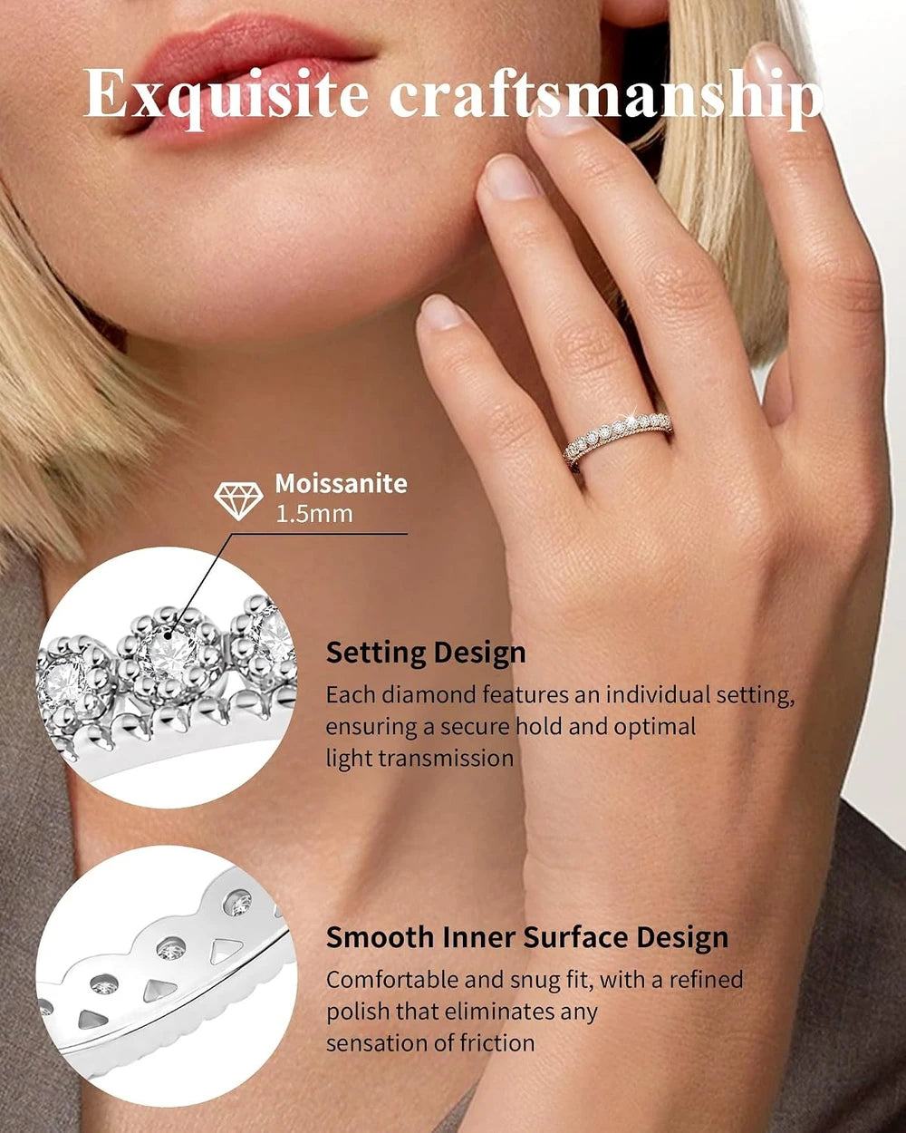 Moissanite Eternity Wedding Band