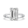Silver Emerald Cut Engagement Ring