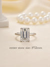 Silver Emerald Cut Engagement Ring