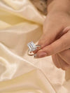 Silver Emerald Cut Engagement Ring