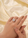 Silver Emerald Cut Engagement Ring