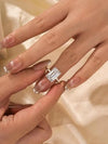 Silver Emerald Cut Engagement Ring