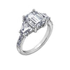 Sterling Silver Emerald Cut Engagement Ring