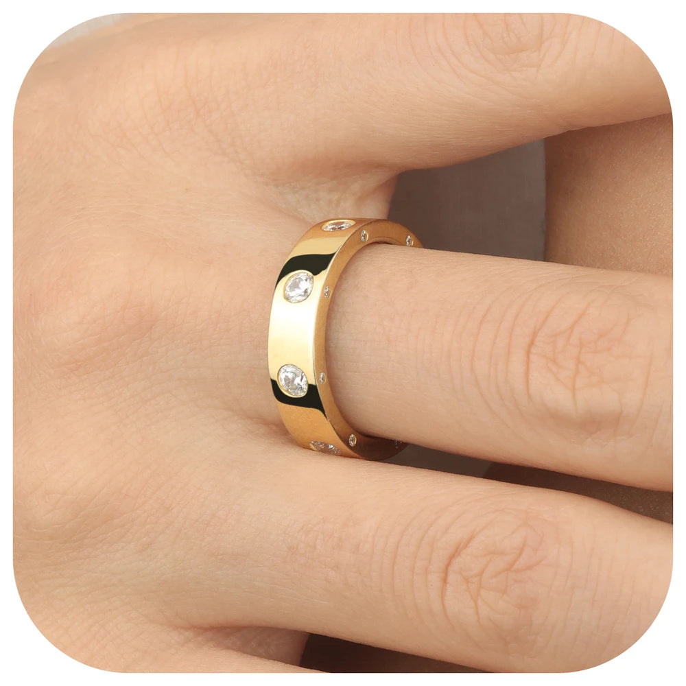 Moissanite Eternity Wedding Band