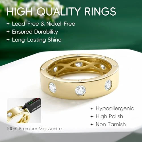 Moissanite Eternity Wedding Band