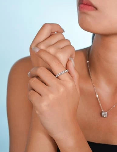 Moissanite Eternity Wedding Band
