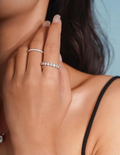 Moissanite Eternity Wedding Band
