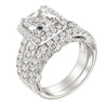 Moissanite Halo Wedding Ring Set