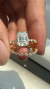 Emerald Cut Moissanite Ring Set