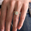 Emerald Cut Moissanite Ring Set