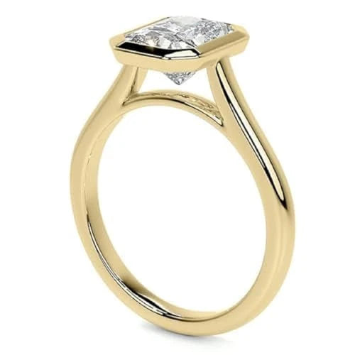Emerald Cut Moissanite Solitaire Ring