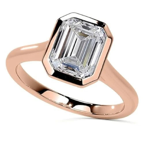 Emerald Cut Moissanite Solitaire Ring
